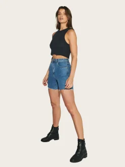 A Claudia Cut Off Georgia - Mid Vintage Blue