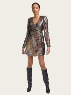 Ablina Wrap Dress - Multi Sequince