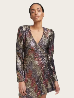 Ablina Wrap Dress - Multi Sequince
