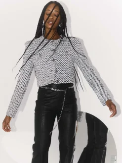 Amilina Jacket - Blacknwhite Lurex