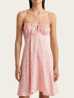 Anessa Mini Dress - Micro Calla Print/Vermillon