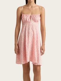 Anessa Mini Dress - Micro Calla Print/Vermillon