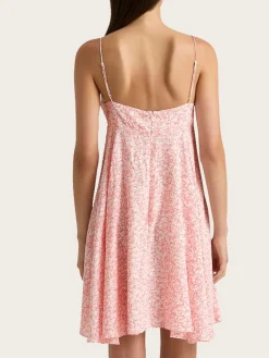 Anessa Mini Dress - Micro Calla Print/Vermillon