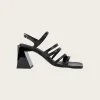 Aubrey Total Black Leather Sandal