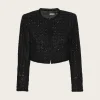 Boucle Crop Jacket - Black