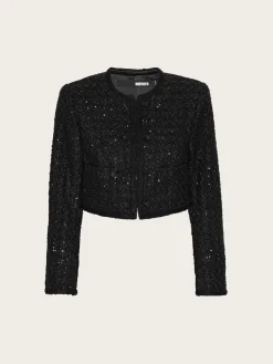 Boucle Crop Jacket - Black