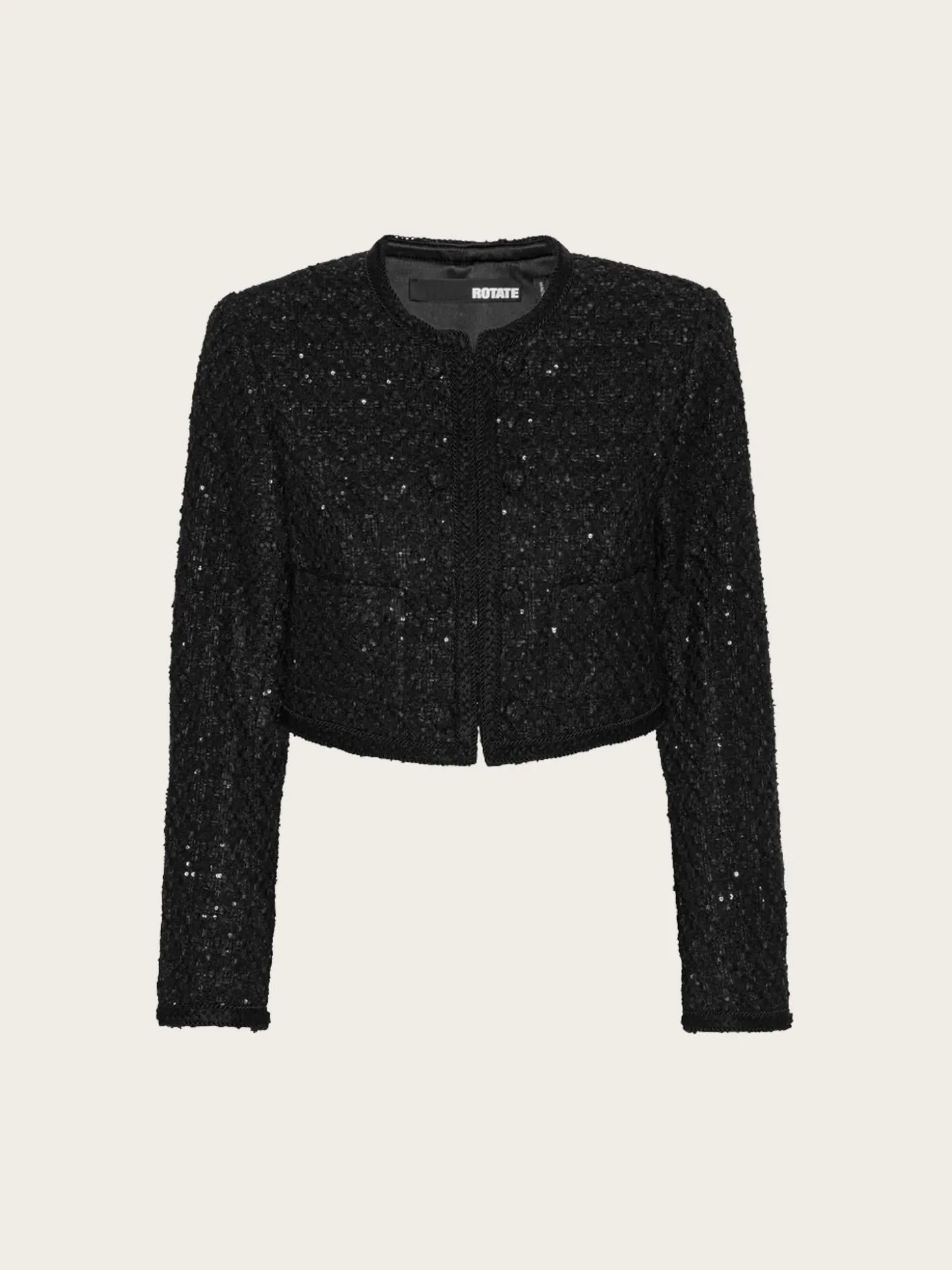 Boucle Crop Jacket - Black