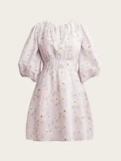 Clara Dress - Lavender Peony Print