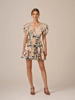 Cotton Slub Frilly Dress - Botanic