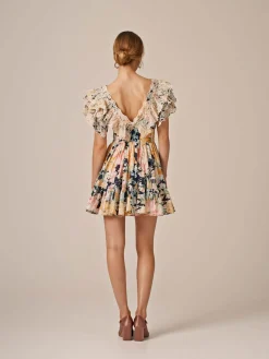 Cotton Slub Frilly Dress - Botanic