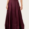 Cupro Maxi Skirt - Burgundy