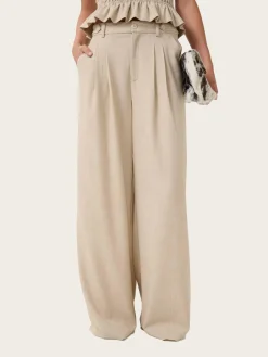 Decy HW Pants - Light Sand Melange