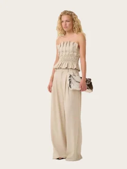 Decy HW Pants - Light Sand Melange