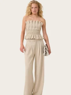 Decy HW Pants - Light Sand Melange