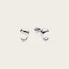 Dolphin Pool Studs Pair - Silver