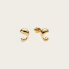 Dolphin Pool Studs Pair - Gold