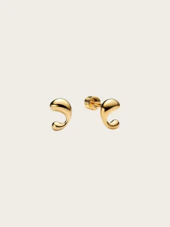 Dolphin Pool Studs Pair - Gold