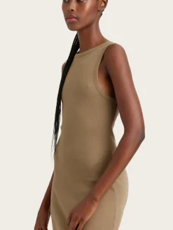 Drew sl Reversible Long Dress - Stone Grey