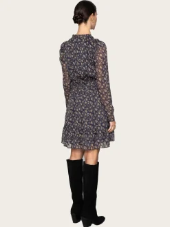 Eira Dress - Navy Dahlia Print