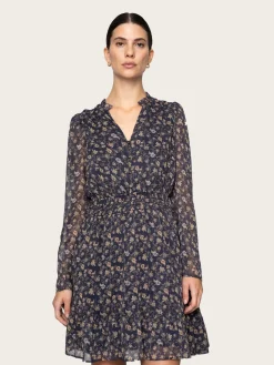 Eira Dress - Navy Dahlia Print