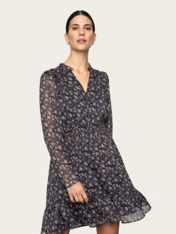 Eira Dress - Navy Dahlia Print