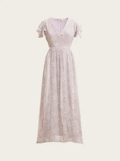 Elise Dress - Lavender Peony Print