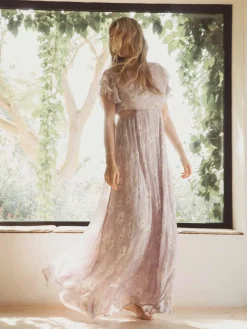 Elise Dress - Lavender Peony Print