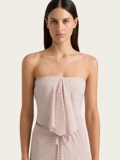 Emalee Strapless Top - Oliander Floral/White blush