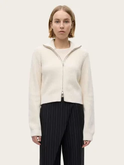 Enbessie Ls Cardigan - Oatmeal Speckle