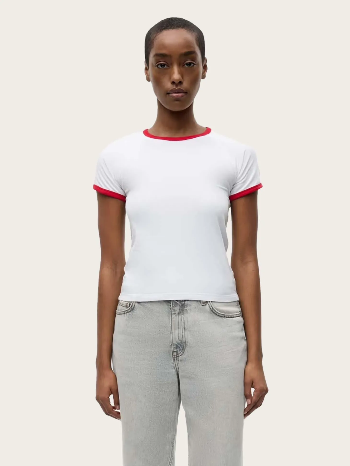 Enmolly ss Raglan Tee Solid - White Salsa