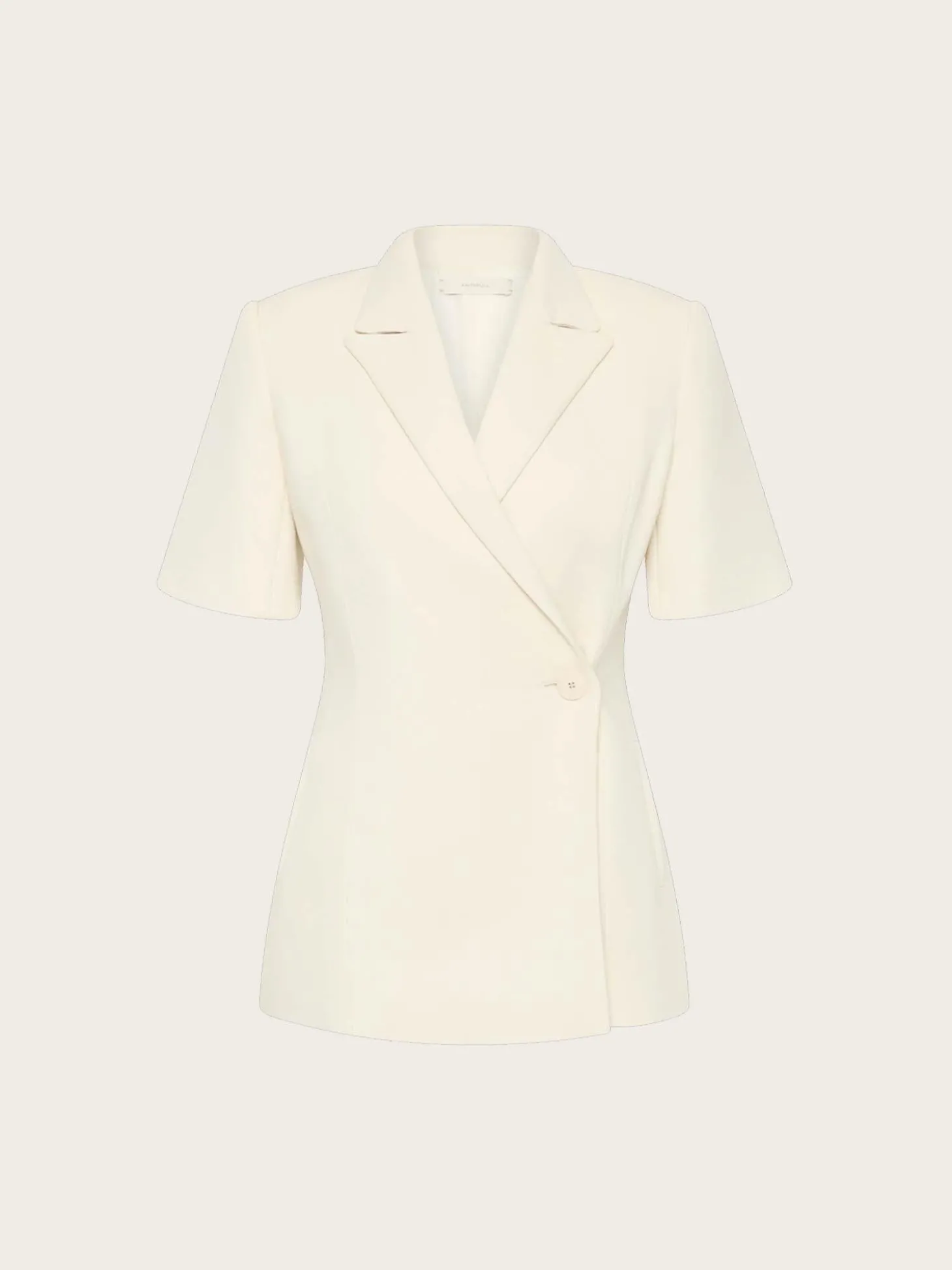 Enna Short Sleeve Blazer - Beige