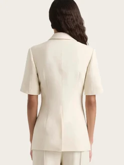Enna Short Sleeve Blazer - Beige