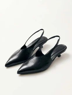 Eros Black Leather Pumps