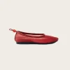Gill Mesh Red Leather Ballet Flats