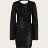 Glira Short Dress - Black Sequins