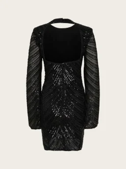 Glira Short Dress - Black Sequins