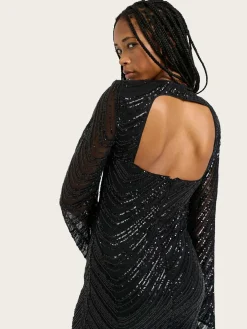 Glira Short Dress - Black Sequins