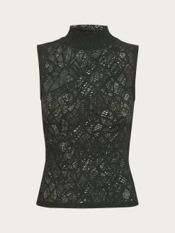 Hilma Lace Tank Top - Jet Set