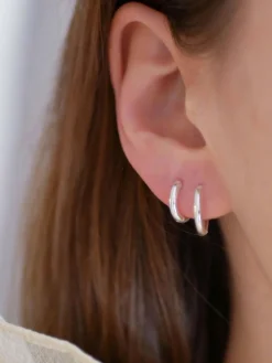 Hoops Chunky Classic - Silver 8mm