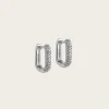 Hoops Sparkling Square 12mm - Silver