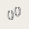 Hoops Sparkling Square 15mm - Silver
