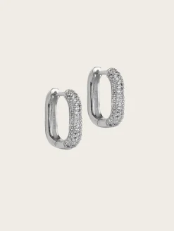 Hoops Sparkling Square 15mm - Silver