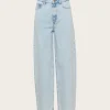 Kaily hw Wide Jeans - Light Blue Washed