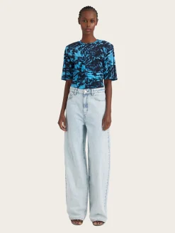 Kaily hw Wide Jeans - Light Blue Washed