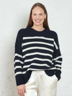 Kayne Stripe Sweater - Dk Navy/Offwhite