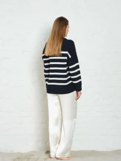 Kayne Stripe Sweater - Dk Navy/Offwhite