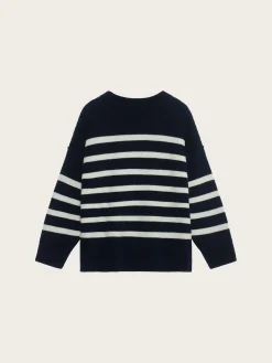 Kayne Stripe Sweater - Dk Navy/Offwhite