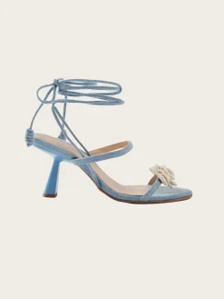 Kendra Bloom Denim Sandals - Denim Blue