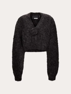 Knit Cropped Cardigan - Black