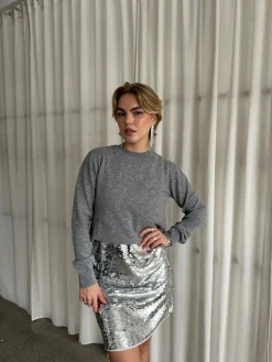 Knitted Crewneck Sweater - Vintage Grey